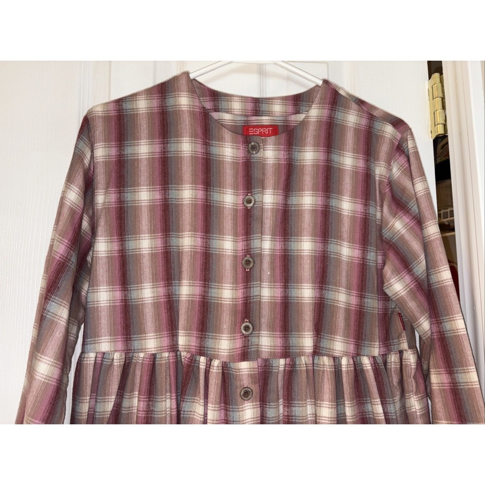 Esprit Girls Purple Plaid Xl Dress‎